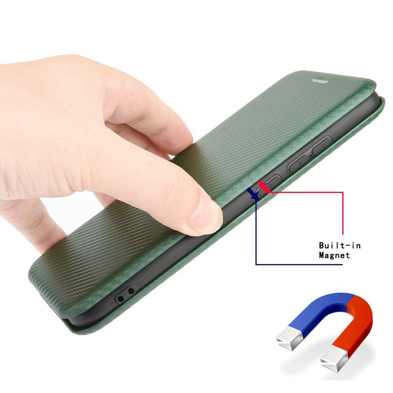 Flip Cover iPhone 13 Mini Fibra de Carbono