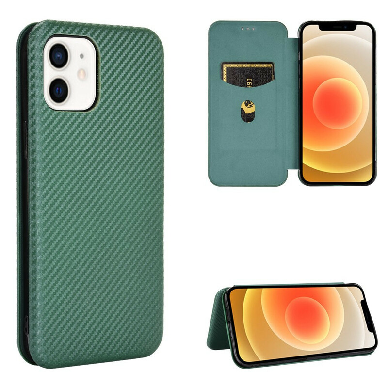 Flip Cover iPhone 13 Mini Fibra de Carbono