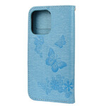 Funda para iPhone 13 Mini Splendid Butterflies con colgante
