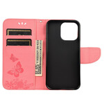 Funda para iPhone 13 Mini Splendid Butterflies con colgante
