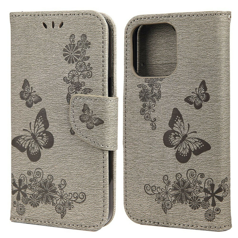 Funda para iPhone 13 Mini Splendid Butterflies con colgante