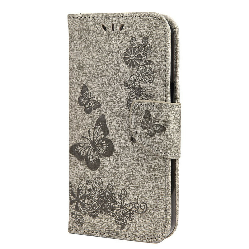 Funda para iPhone 13 Mini Splendid Butterflies con colgante