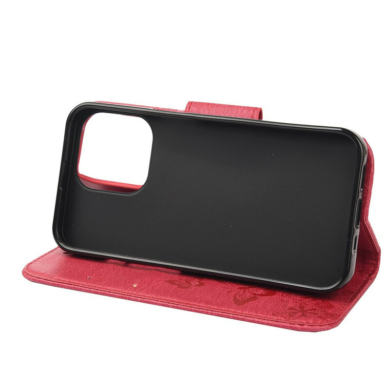 Funda para iPhone 13 Mini Splendid Butterflies con colgante