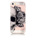 Funda transparente de calavera y huesos cruzados para iPhone SE/5/5S