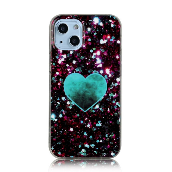 Funda de mármol con purpurina para el iPhone 13 Mini