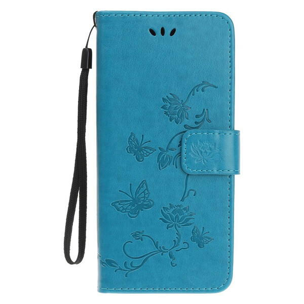 Funda para iPhone 13 Mini Mariposas y Flores con cordón