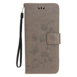 Funda para iPhone 13 Mini Mariposas y Flores con cordón