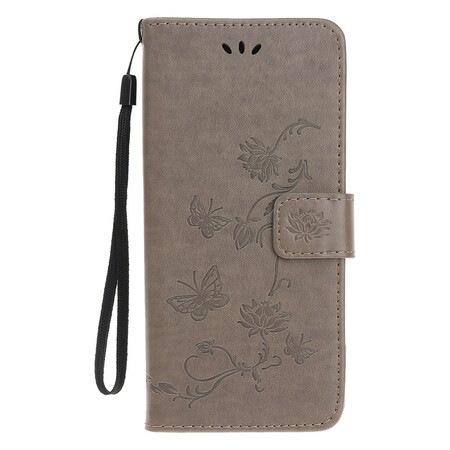 Funda para iPhone 13 Mini Mariposas y Flores con cordón