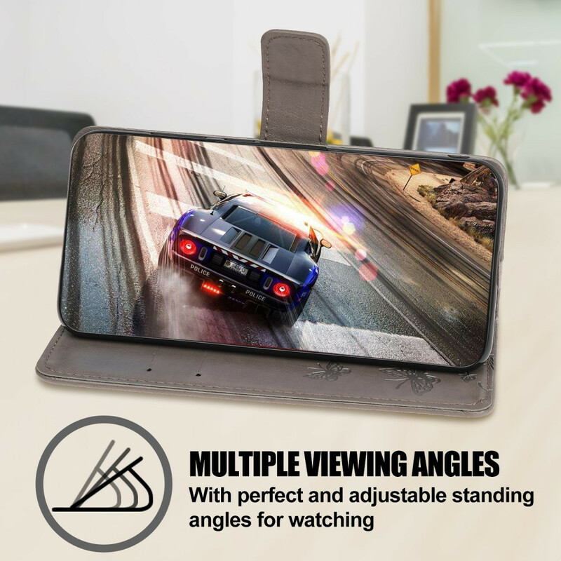 Funda para iPhone 13 Mini Mariposas y Flores con cordón