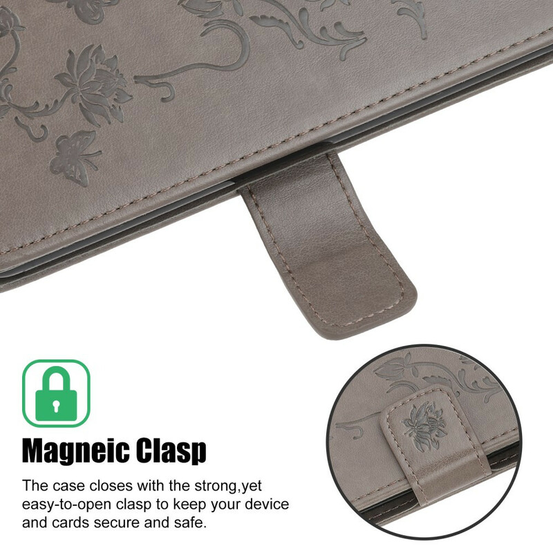 Funda para iPhone 13 Mini Mariposas y Flores con cordón