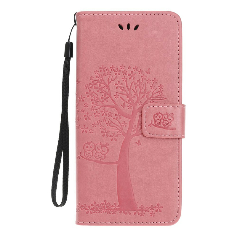 Funda para iPhone 13 Mini Árbol y Búhos con colgante