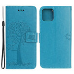 Funda para iPhone 13 Mini Árbol y búhos con colgante