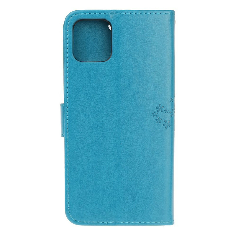 Funda para iPhone 13 Mini Árbol y búhos con colgante