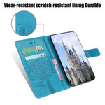 Funda para iPhone 13 Mini Árbol y Búhos con colgante