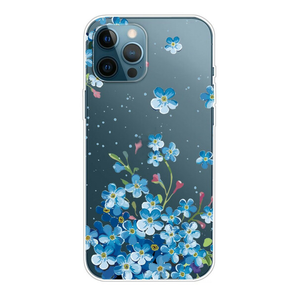 Funda iPhone 13 Pro Max Ramo de flores azul