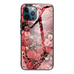 iPhone 13 Pro Hard Cover Glass Pink Flowers