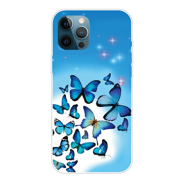 Funda iPhone 13 Pro Max Mariposas Azules