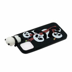 Funda iPhone 13 Pro Max 3D Pandas On Bamboo