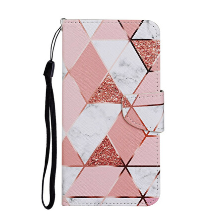 Funda de mármol y purpurina con colgante para el iPhone 13 Pro