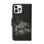 Funda con colgante para el iPhone 13 Pro Green Cat Eye