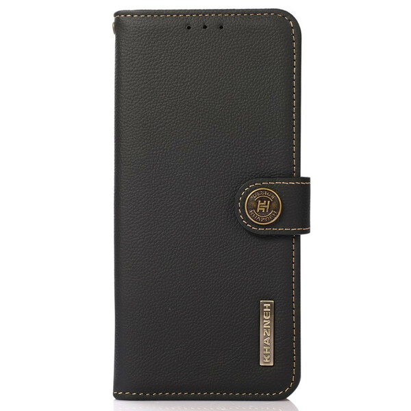 Funda de cuero genuino KHAZNEH RFID para el iPhone 13 Pro