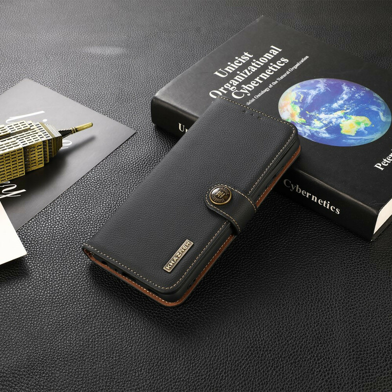 Funda de cuero genuino KHAZNEH RFID para el iPhone 13 Pro Funda de cuero genuino KHAZNEH RFID para el iPhone 13 Pro