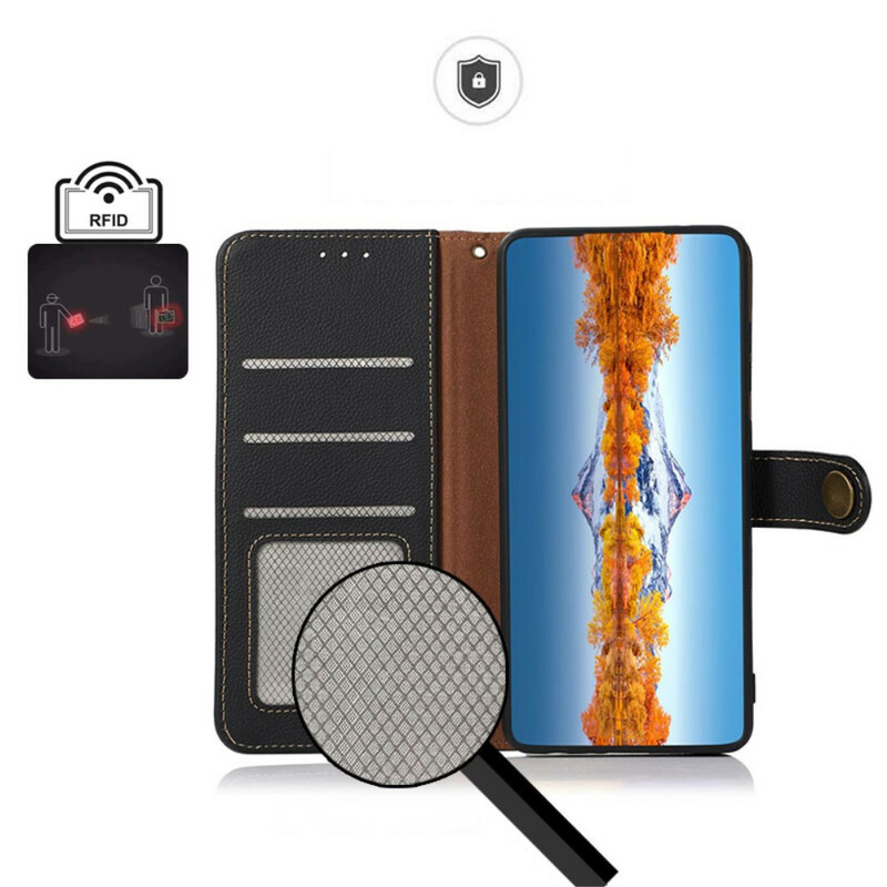 Funda de cuero genuino KHAZNEH RFID para el iPhone 13 Pro Funda de cuero genuino KHAZNEH RFID para el iPhone 13 Pro