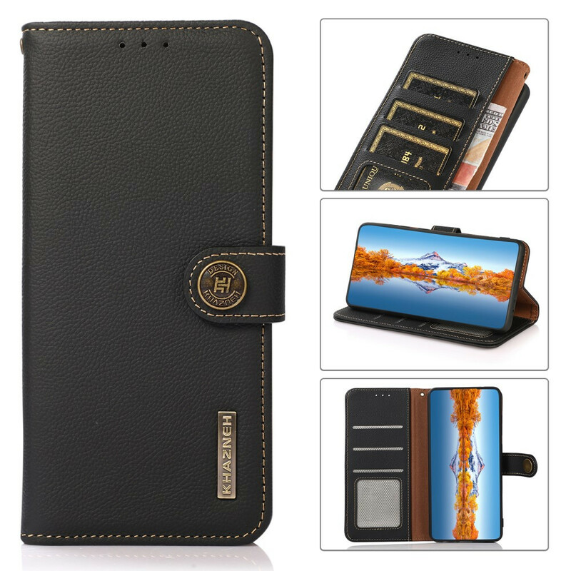 Funda de cuero genuino KHAZNEH RFID para el iPhone 13 Pro Funda de cuero genuino KHAZNEH RFID para el iPhone 13 Pro
