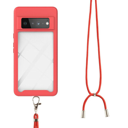 Funda híbrida del Google Pixel 6 Pro con cordón y borde de color