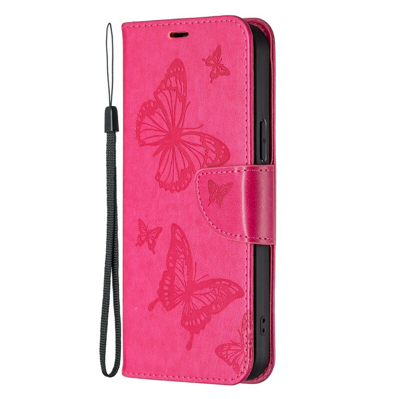 Funda para iPhone 13 Pro Butterfly Printed Lanyard