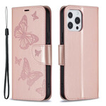Funda para iPhone 13 Pro Butterfly Printed Lanyard