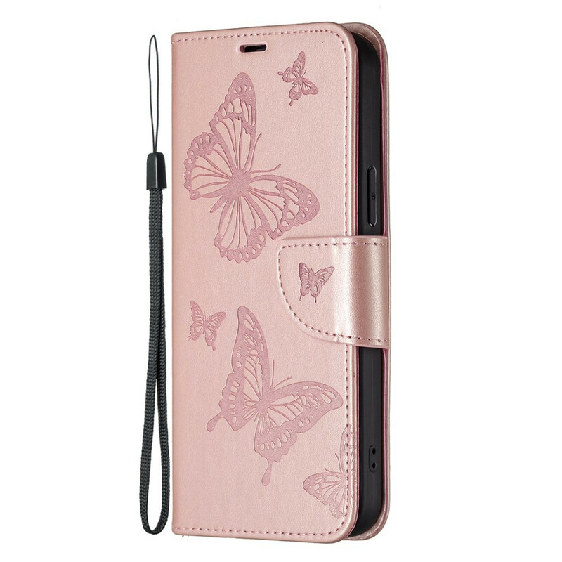 Funda para iPhone 13 Pro Butterfly Printed Lanyard