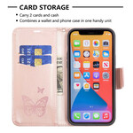 Funda para iPhone 13 Pro Butterfly Printed Lanyard