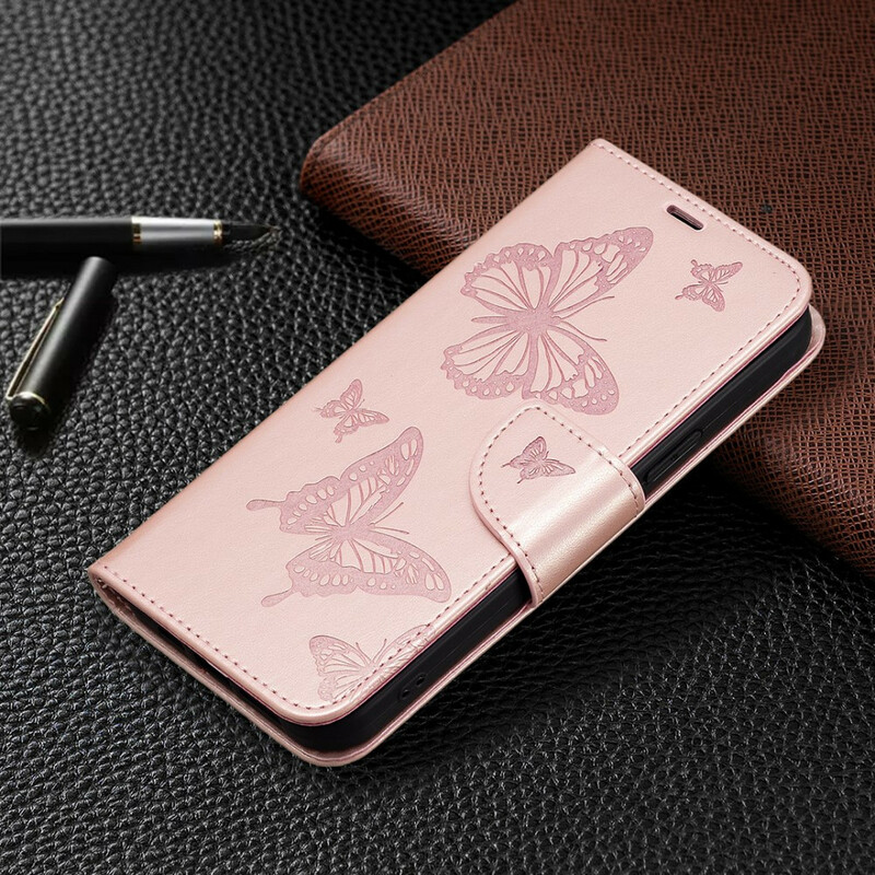 Funda para iPhone 13 Pro Butterfly Printed Lanyard
