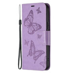 Funda para iPhone 13 Pro Butterfly Printed Lanyard