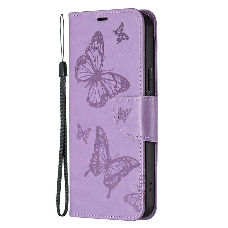 Funda para iPhone 13 Pro Butterfly Printed Lanyard