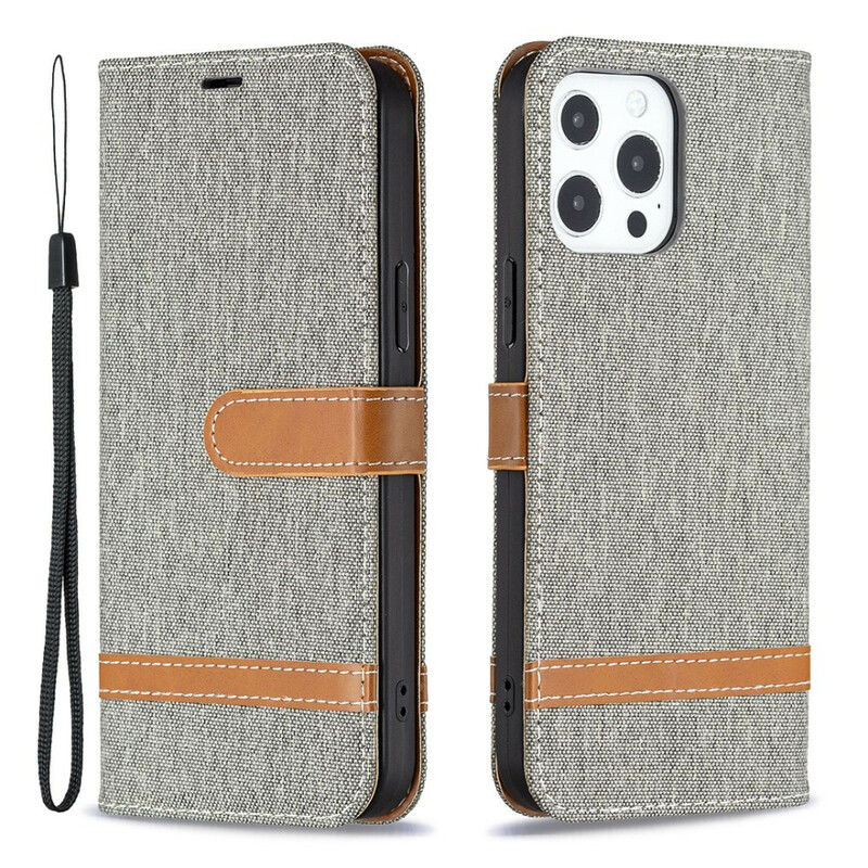 Funda de tela y colgante efecto cuero para el iPhone 13 Pro