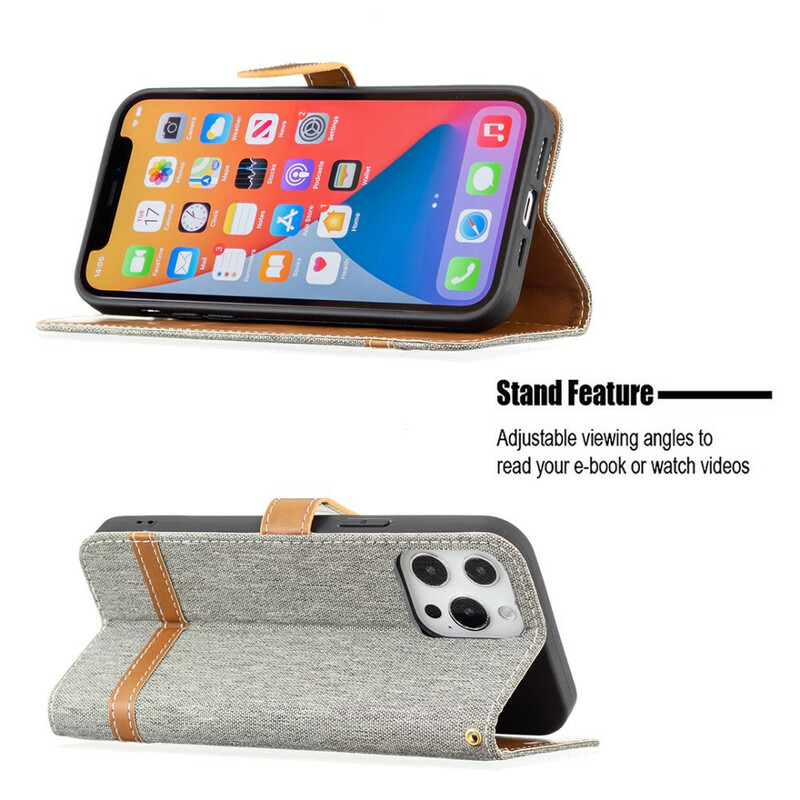 Funda de tela y colgante efecto cuero para el iPhone 13 Pro