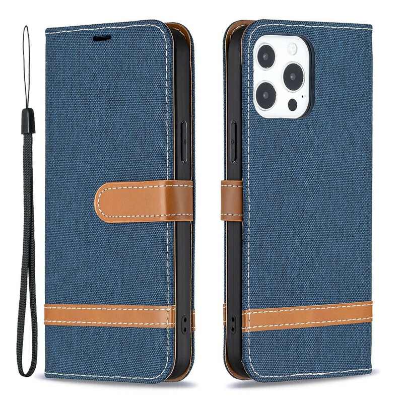 Funda de tela y colgante efecto cuero para el iPhone 13 Pro