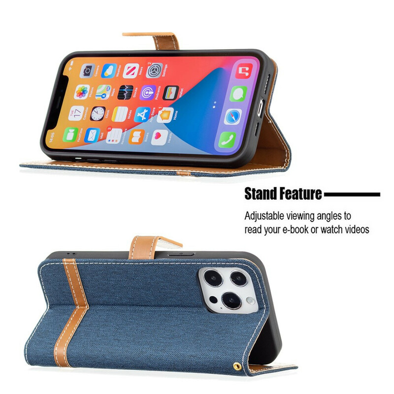 Funda de tela y colgante efecto cuero para el iPhone 13 Pro