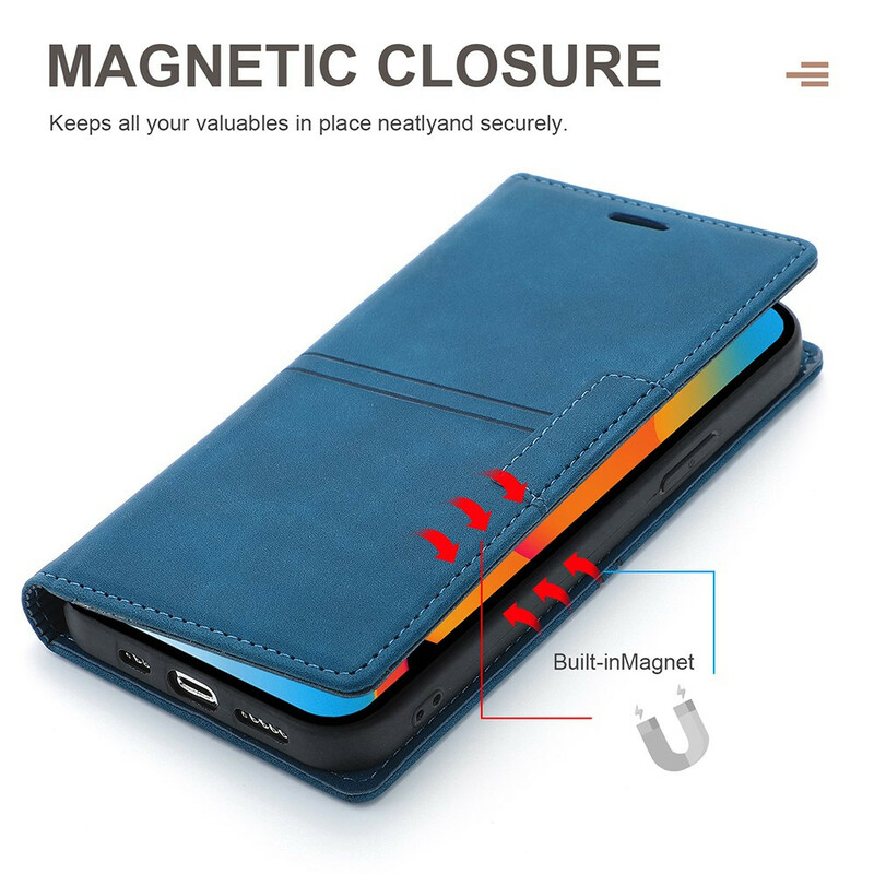 Flip Cover iPhone 13 Pro Style Leather Stitching Magnetic Clasp
