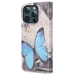 Funda iPhone 13 Pro Max Azul Mariposa