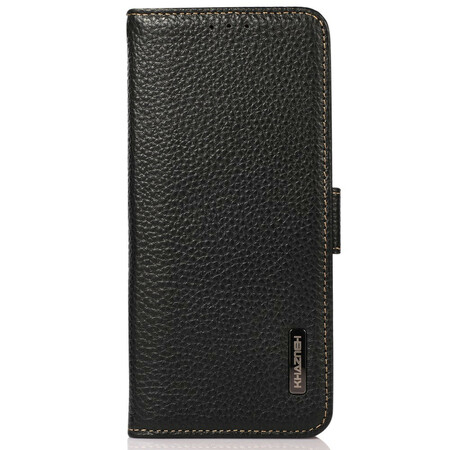 Funda para iPhone de cuero genuino Litchi KHAZNEH