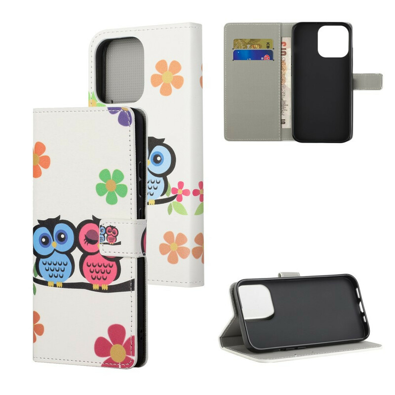 Funda para iPhone 13 Pareja de búhos