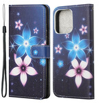 Funda iPhone 13 Flores Lunares con cordón