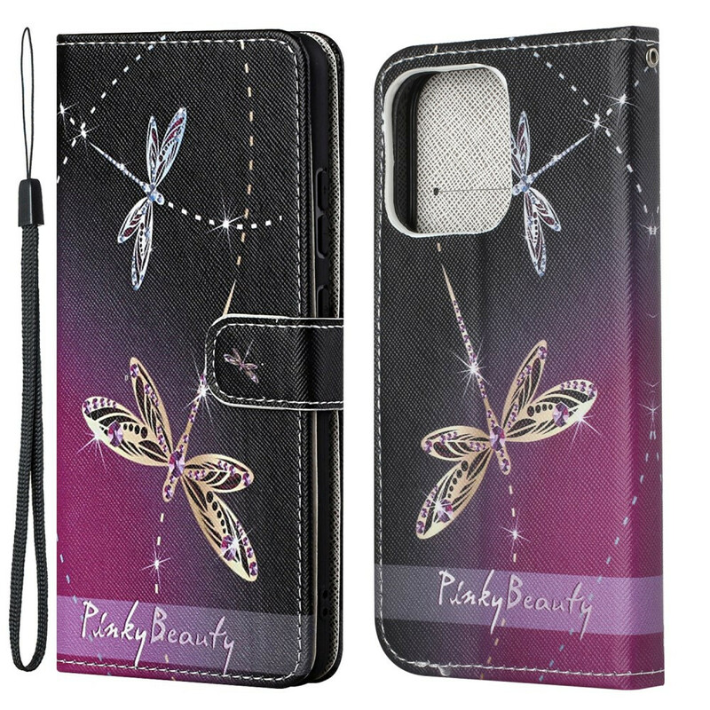 Funda para iPhone 13 Dragonfly con cordón