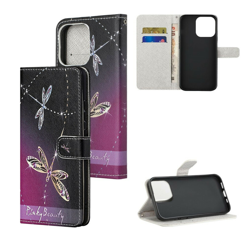 Funda para iPhone 13 Dragonfly con cordón