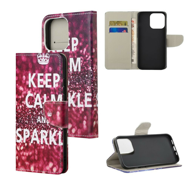 Funda para iPhone 13 Keep Calm and Sparkle