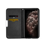 Funda Flip Cover iPhone 13 Pro Max Faux Leather Litchi Ultra Chic