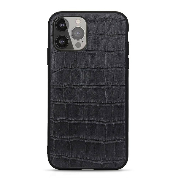 Funda de piel genuina para el iPhone 13 Pro Max con textura de cocodrilo